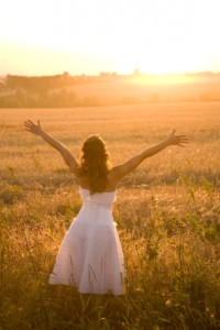 Woman with outstretched arms