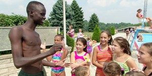 Sudanese man with girls