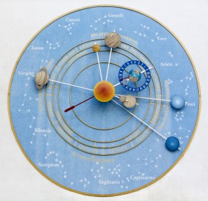 The Clock of the Planets in Pesariis, Italy