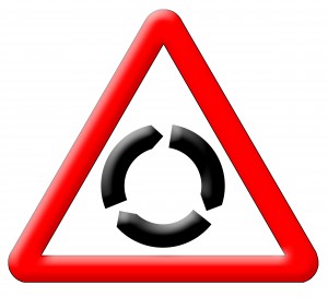 Roundabout traffic sign