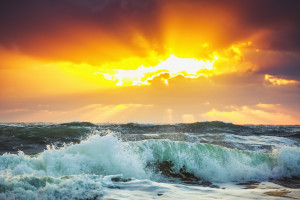 Beautiful cloudscape over the sea