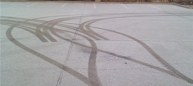 Two hearts in parking lot