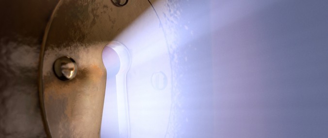 Light through a keyhole